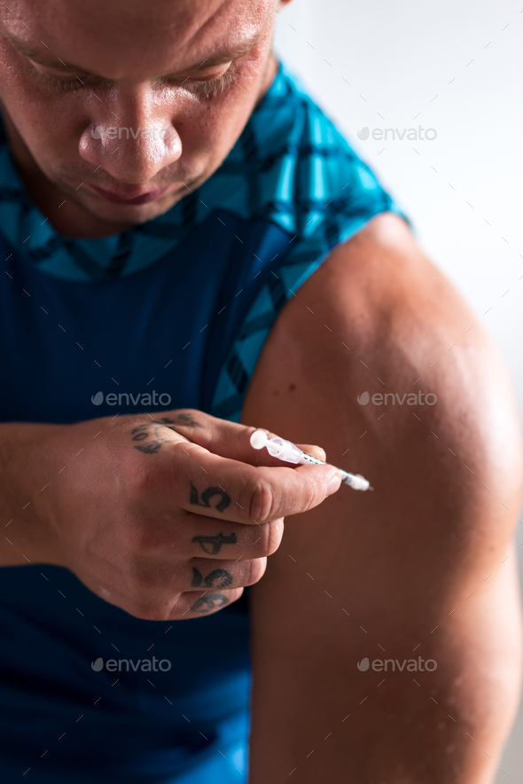 Professional Strongman Injecting Steroids Stock Photo By Adamov D Photodune