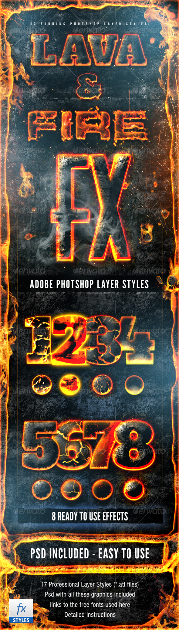 Hot Lava and Fire Layer Styles Text Effects - Text Effects Styles
