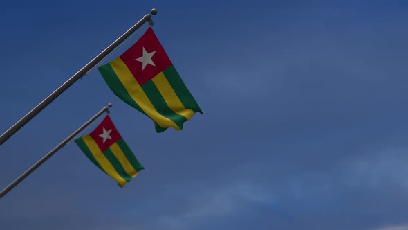 Togo  Flags In The Blue Sky - 2K