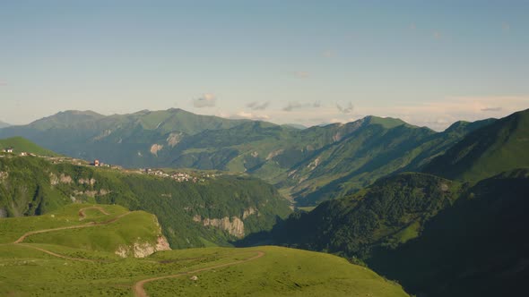 Mountain Landscape in Stepantsminda District of Georgia alt
