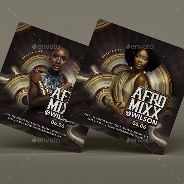 Afro Mixx Night Club Flyer, Print Templates | GraphicRiver