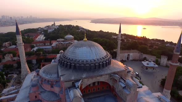 Hagia Sophia Mosque Museum Istanbul Turkey Aerial Ayasofya