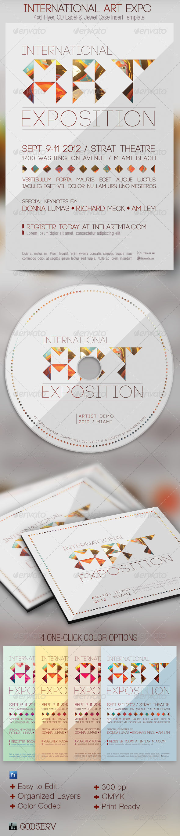 International Art Expo Flyer CD Template - Events Flyers