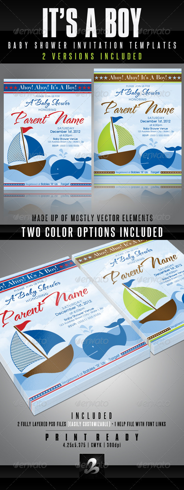 It's A Boy Baby Shower Invitation Templates - Invitations Cards & Invites