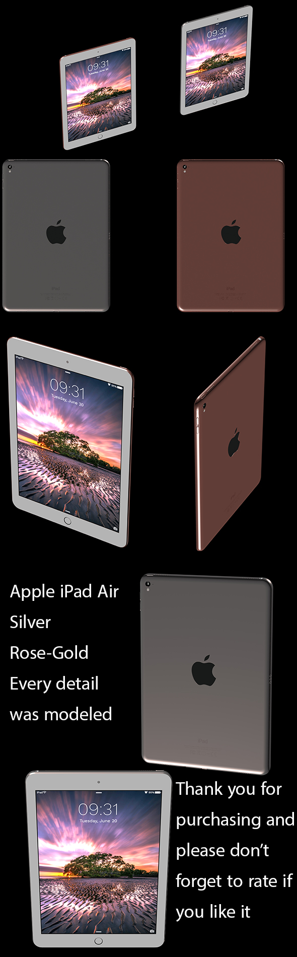 iPad AirRose-Gold and - 3Docean 32172386