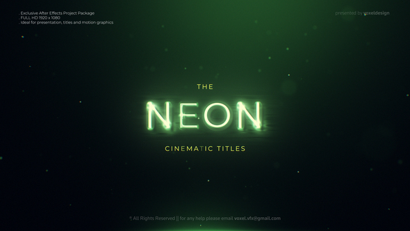 Neon Cinematic Titles - VideoHive 32193767