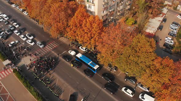 Aggresive Protestor In Street Arrested By Police alt