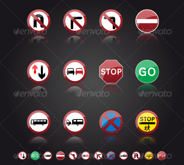 UK Road Signs Giving Orders