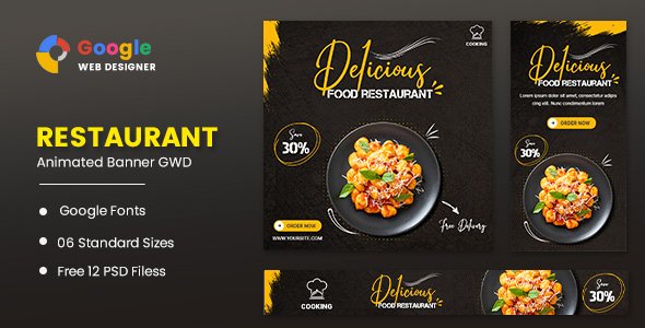 Food Restaurant Animated Banner GWD