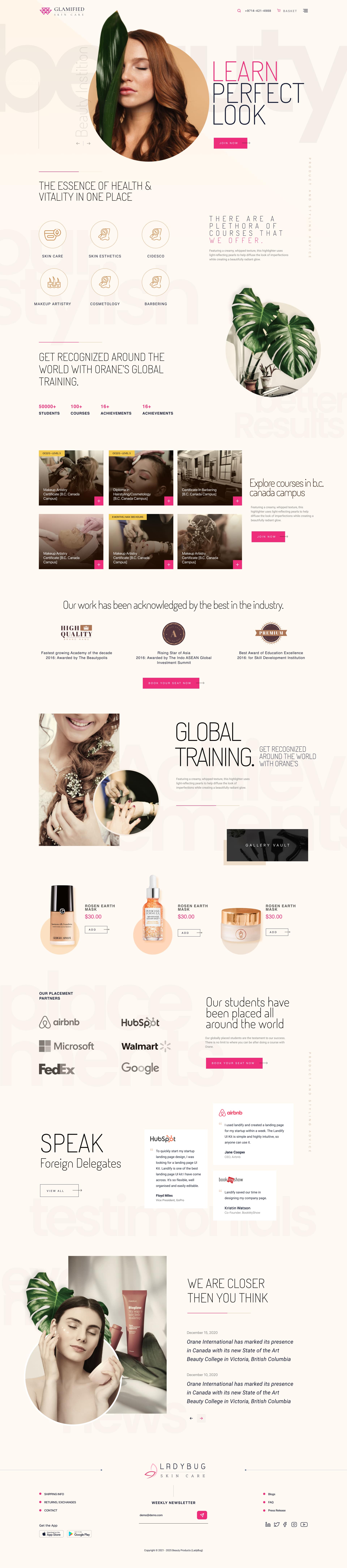 Glamified |10 Beauty Products Web Landing page Figma Template by ...