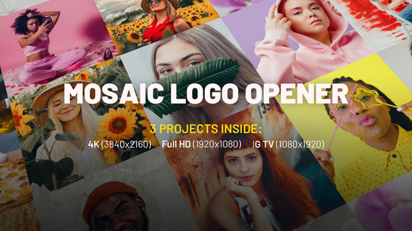 Mosaic Logo Opener - VideoHive 32004415