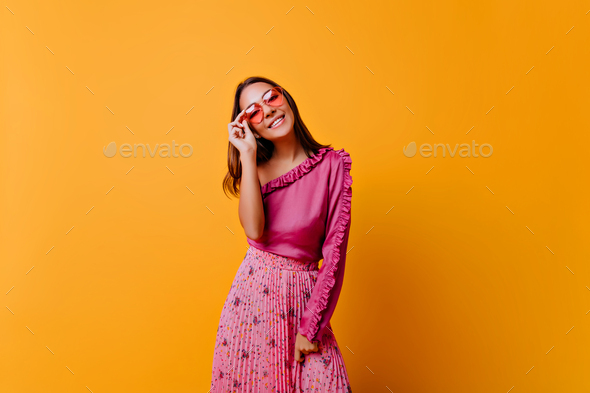 Cute and Stylish Beautiful Young Blonde Woman in Trendy Clothing Practicing Model  Poses and Looking Away with Smile while Standing Stock Image - Image of  hair, concept: 95346469