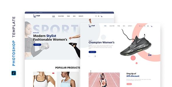 Trali – eCommerce Sportswear Template for Photoshop