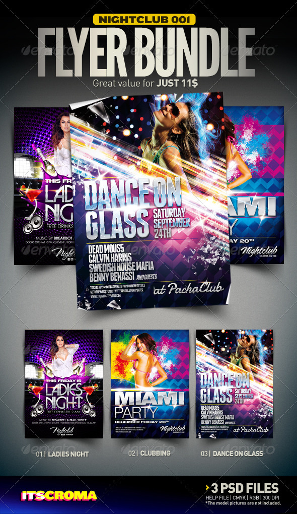 Nightclub Flyer Bundle | 001 - Clubs & Parties Events