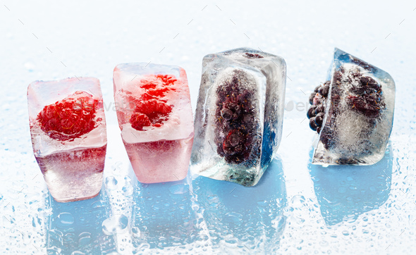 Frozen ice cubes, Stock image