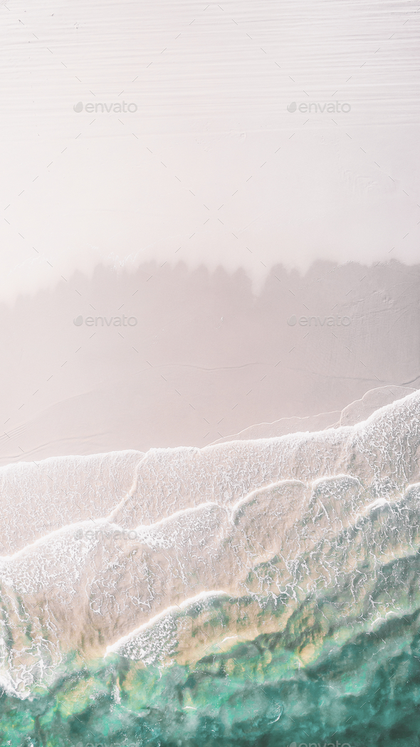 White sand beach mobile phone wallpaper drone shot Stock Photo by Rawpixel