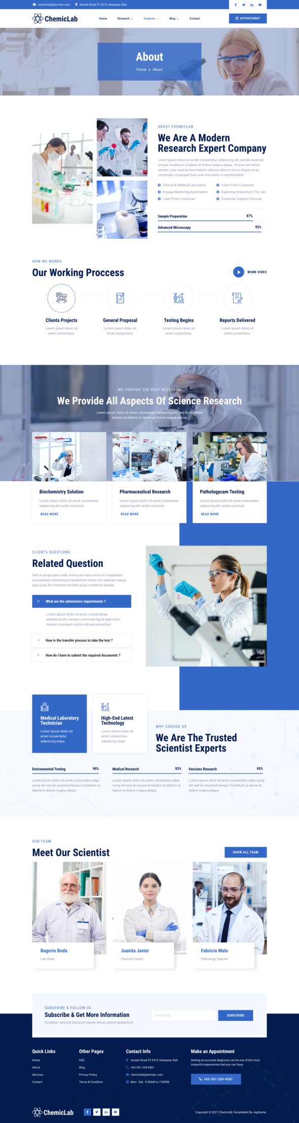 ChemicLab ? Science Research & Laboratory Elementor Template Kit