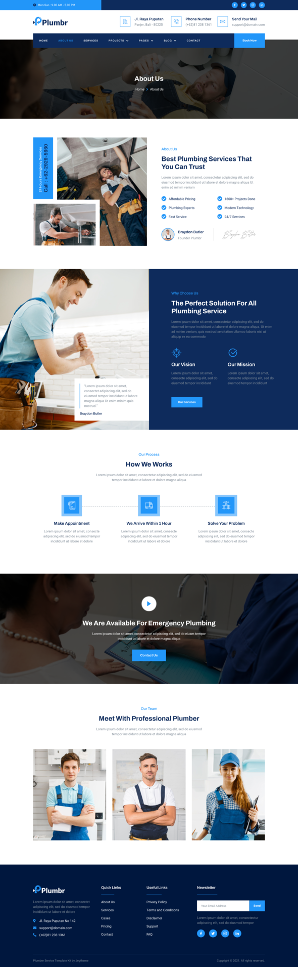 Plumbr ? Plumbing Services Elementor Template Kit