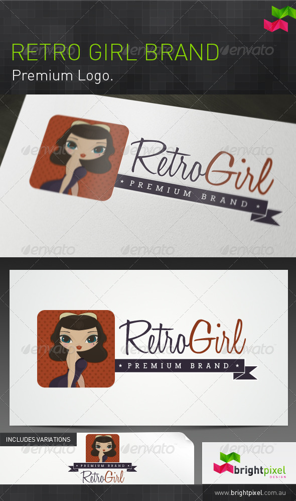 Retro Girl Brand - Humans Logo Templates