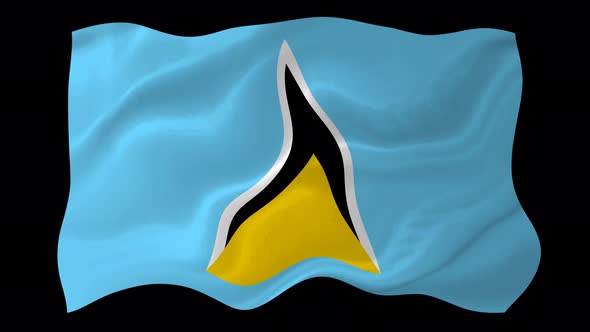 Saint Lucia Flag Wavy National Flag Animation