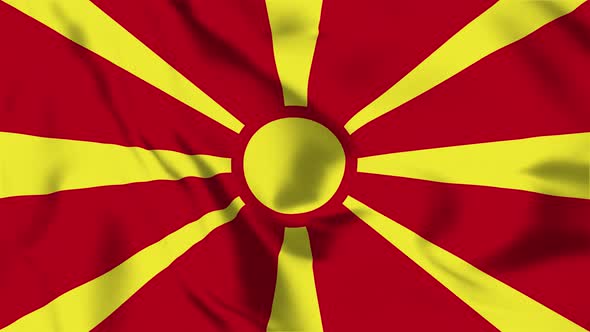 4K Macedonia Flag - Loopable
