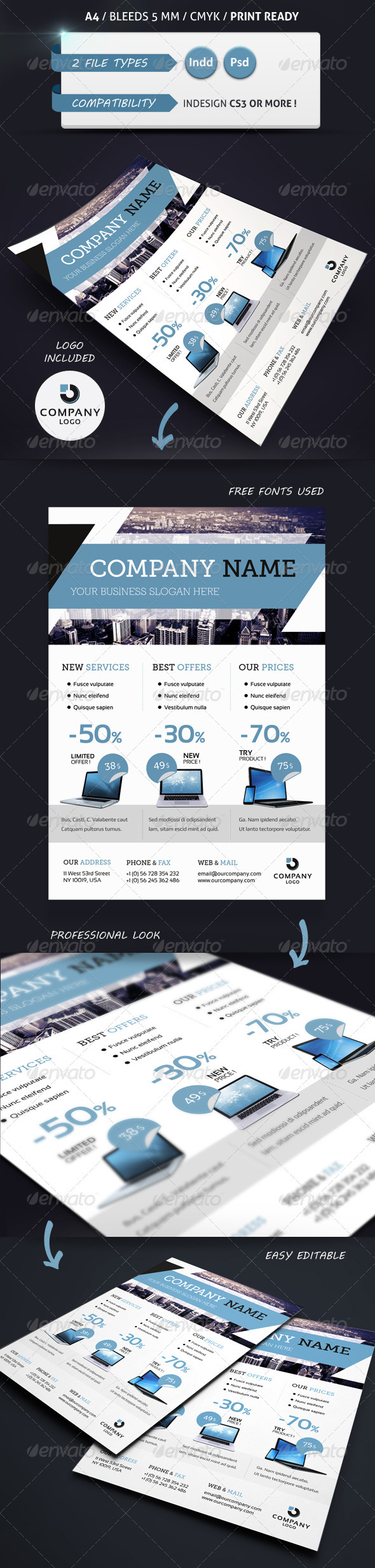 Corporate Business Flyer Template A4 - Corporate Flyers