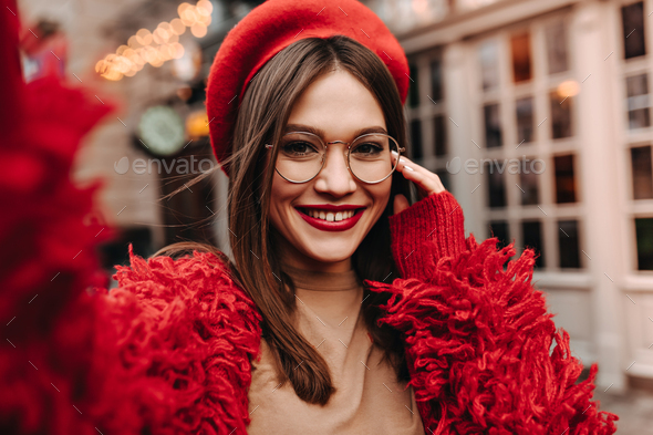 Bright red hot sale fur coat