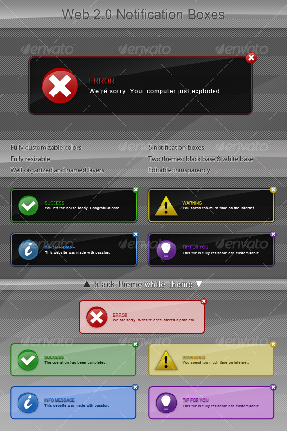 Web 2.0 Notification Boxes