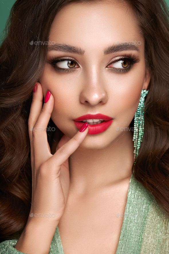 Portrait beautiful woman with jewelry - Stock Photo - Images