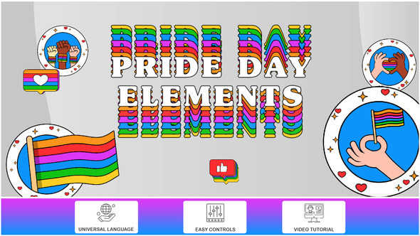 Pride Day Elements - VideoHive 32259440