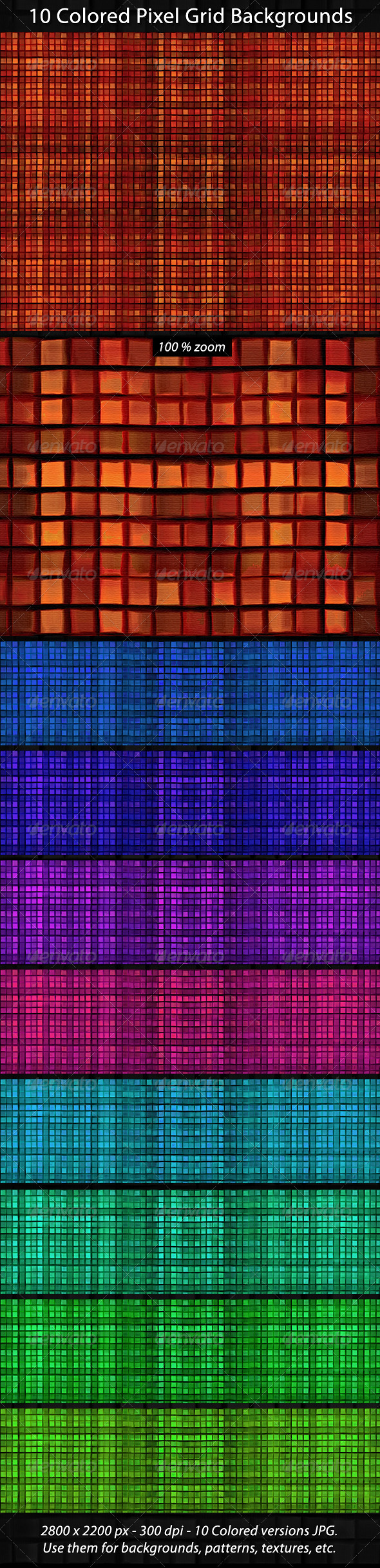 10 Pixel Grid Backgorunds - Tech / Futuristic Backgrounds