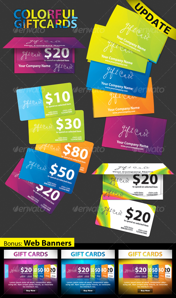 COLORFUL - gift cards - Industry Specific Business Cards