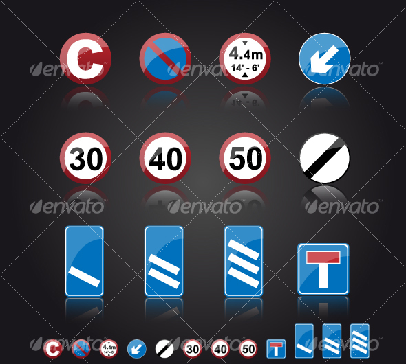 UK Road Signs: Information - Man-made objects Objects