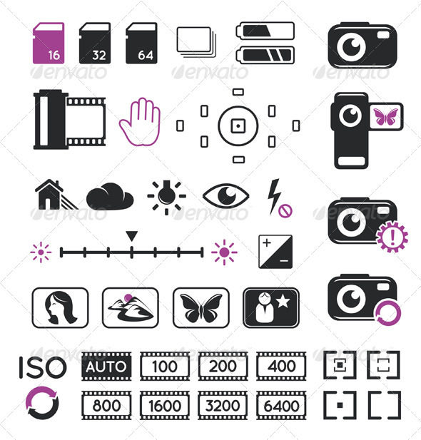 Camera Display Icons And Symbols - Media Technology