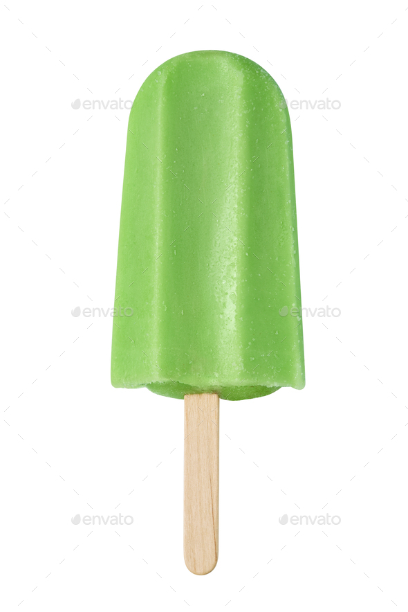 Green ice cream popsicle isolated on white background Stock Photo by Ha4ipuri