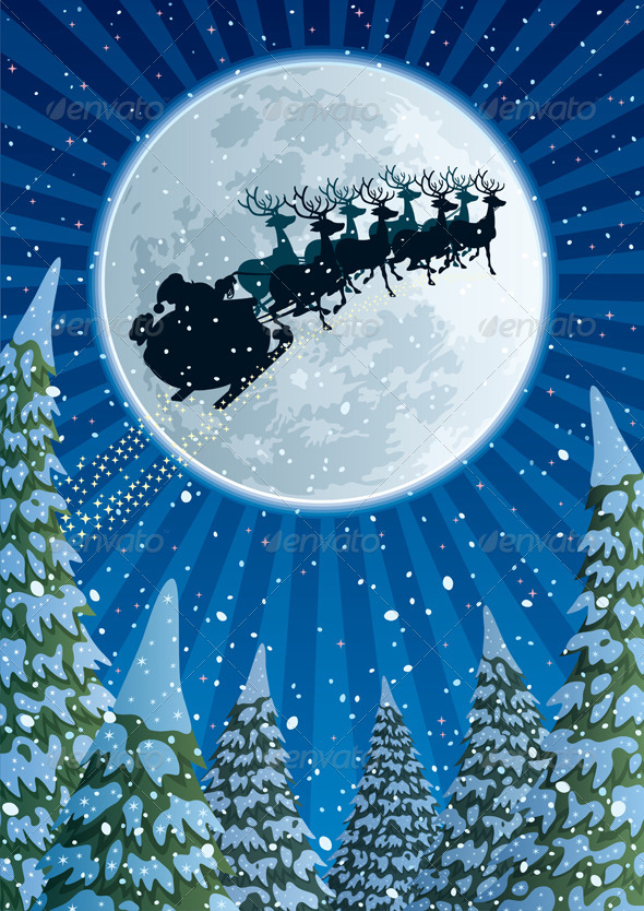 Santa Sleigh - Christmas Seasons/Holidays