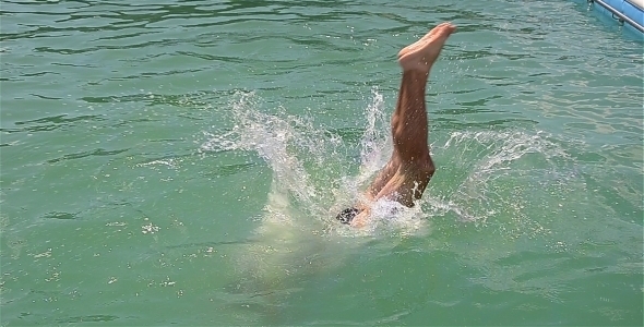 Man Jumping In Pool