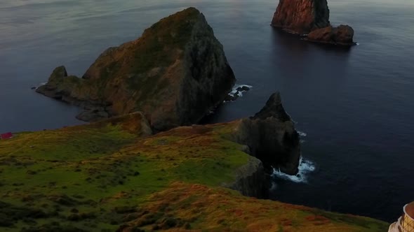 Aerial view of lighthouse in New Zealand