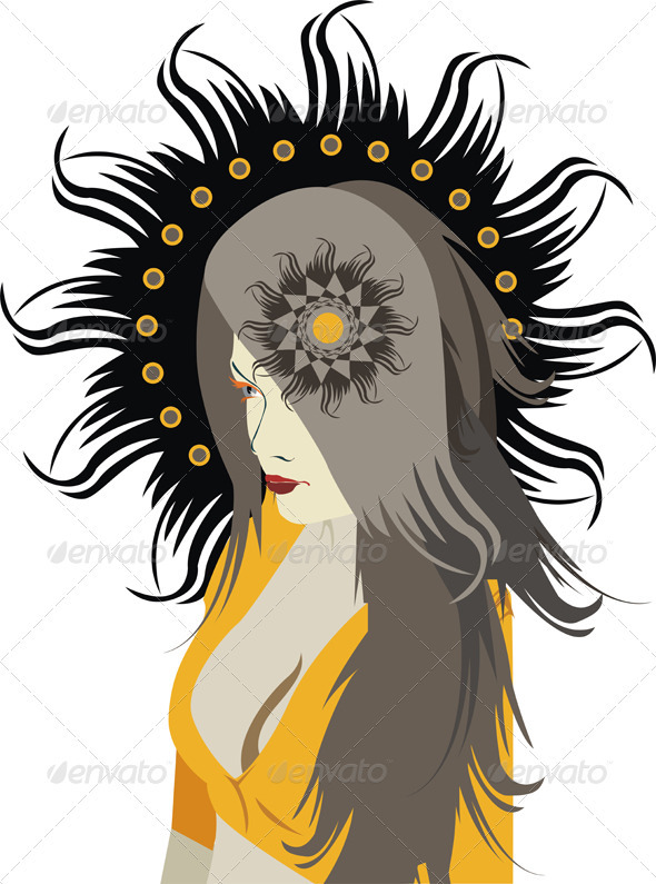 Girl Face Hair Isolated - People Characters