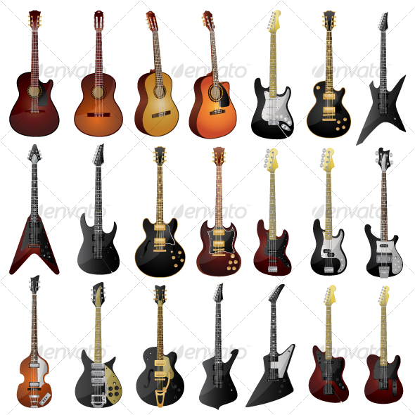 Acoustic & Electric Guitar Pack - Man-made Objects Objects