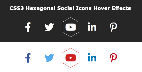 CSS3 Hexagonal Social Icons Hover Effects