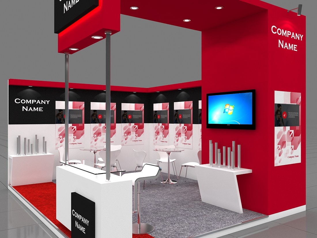 Exhibition Booth 3D Model - 5x4 mtr by piyushp78 | 3DOcean