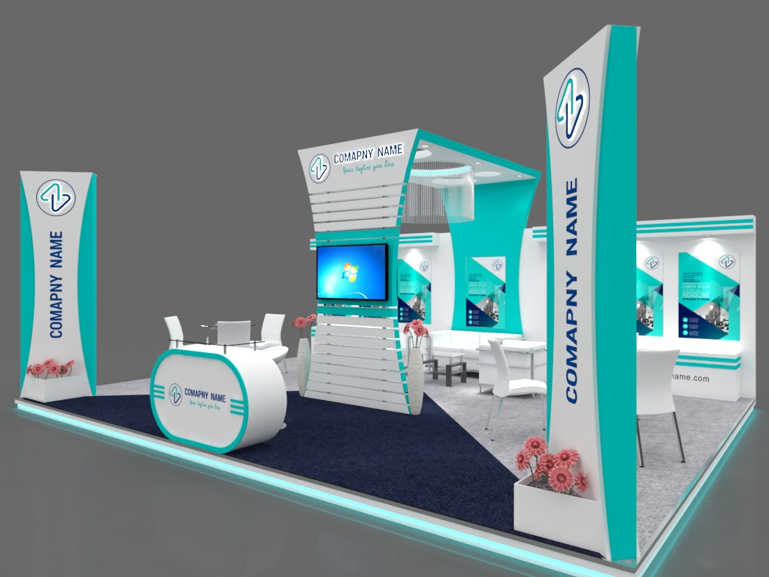 Exhibition Booth 3D Model - 8x6 mtr by piyushp78 | 3DOcean