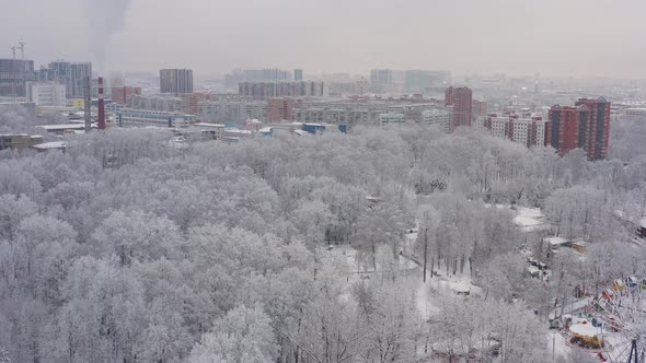 A Winter Cityscape After a Snowfall