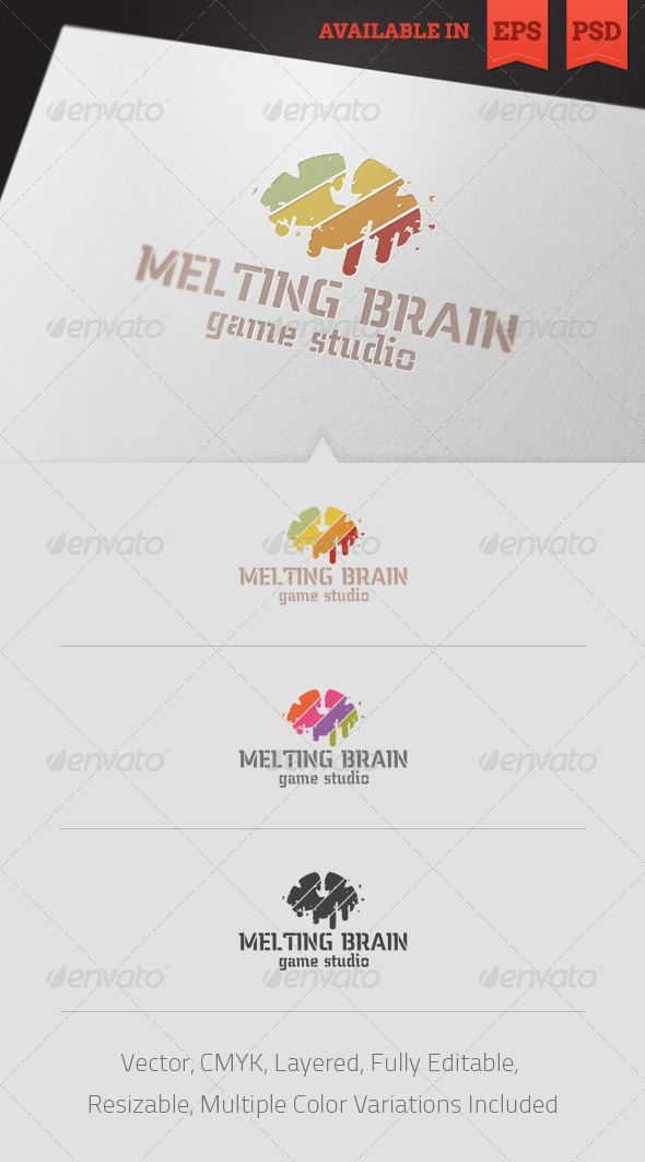 Melting Brain Logo Template - Abstract Logo Templates