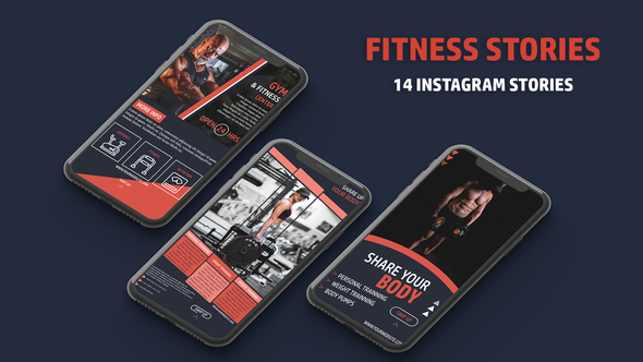 14 Fitness Stories - VideoHive 32316217