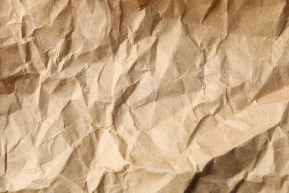 Crumpled craft paper texture background, close up Stock Photo by  AtlasComposer