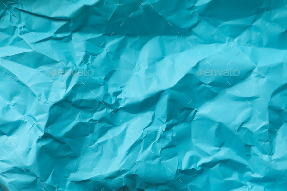 Crumpled blue paper texture background, top view Stock Photo by  AtlasComposer