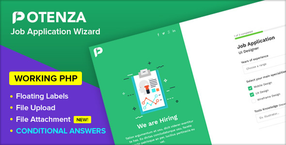 Wonderful Potenza - Job Application Form Wizard