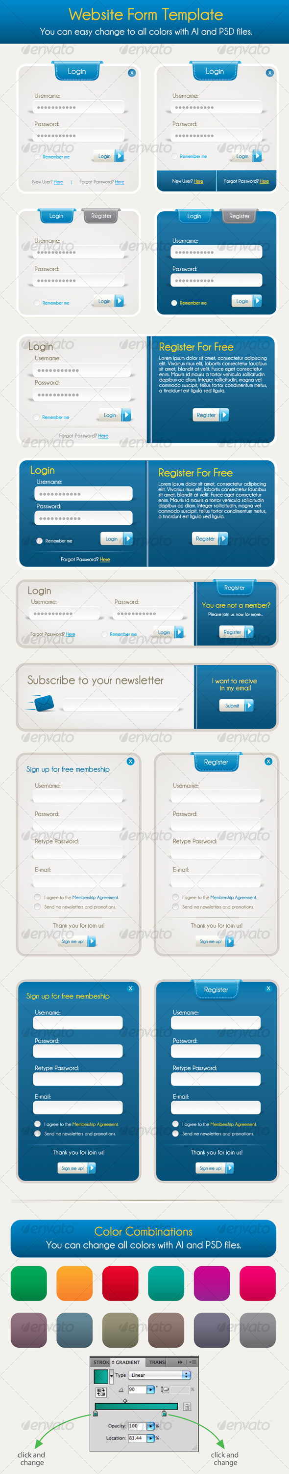 Login/Signup Collection - Forms Web Elements